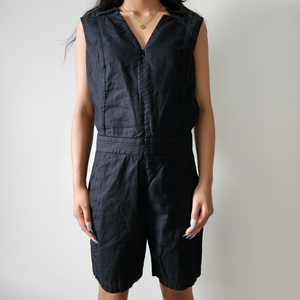 MM6 Maison Martin Margiela Black Sleeveless Zip Front Romper - Picture 2 of 15